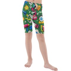 Pop Art Colorful Seamless Pattern Kids  Mid Length Swim Shorts by Pakemis