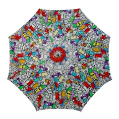 Graffit Characters Seamless Pattern Art Golf Umbrellas by Pakemis