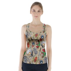 Tattoo Pattern Racer Back Sports Top by Pakemis