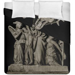 Catholic Motif Sculpture Over Black Duvet Cover Double Side (king Size) by dflcprintsclothing