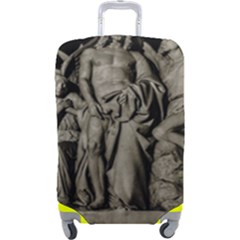 Catholic Motif Sculpture Over Black Luggage Cover (large) by dflcprintsclothing