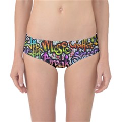 Graffiti Word Seamless Pattern Classic Bikini Bottoms by Pakemis