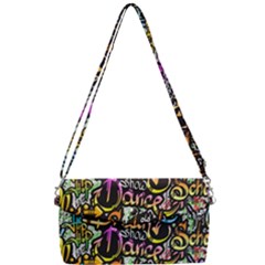 Graffiti Word Seamless Pattern Removable Strap Clutch Bag by Pakemis