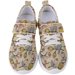 Seamless Pattern With Flower Bird Women s Velcro Strap Shoes by Pakemis