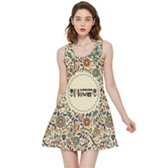 Seamless Pattern With Flower Birds Inside Out Reversible Sleeveless Dress by Pakemis