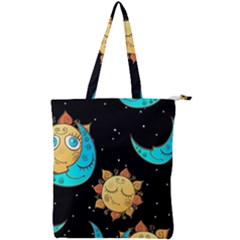 Seamless Pattern With Sun Moon Children Double Zip Up Tote Bag by Pakemis