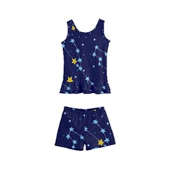 Seamless Pattern With Cartoon Zodiac Constellations Starry Sky Kids  Boyleg Swimsuit by Pakemis