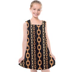 Gold-chain-jewelry-seamless-pattern Kids  Cross Back Dress by Pakemis