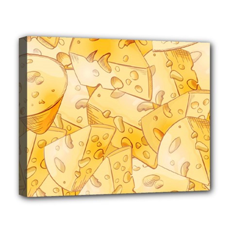 Cheese-slices-seamless-pattern-cartoon-style Deluxe Canvas 20  X 16  (stretched) by Pakemis