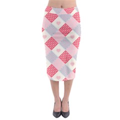 Cute-kawaii-patches-seamless-pattern Midi Pencil Skirt by Pakemis