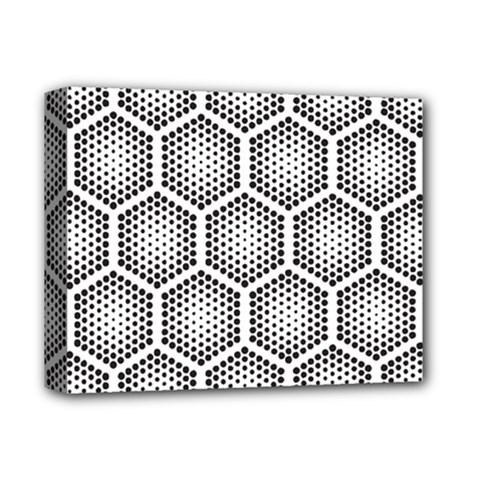 Halftone-tech-hexagons-seamless-pattern Deluxe Canvas 14  X 11  (stretched) by Pakemis