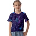 Realistic-night-sky-poster-with-constellations Kids  Cuff Sleeve Scrunch Bottom Tee View1