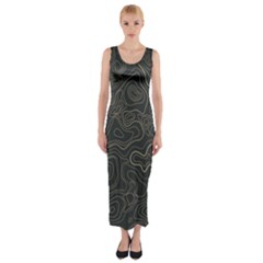 Damask-seamless-pattern Fitted Maxi Dress by Pakemis