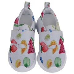 Fruit Summer Vitamin Watercolor Kids  Velcro No Lace Shoes by artworkshop