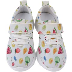 Fruit Summer Vitamin Watercolor Kids  Velcro Strap Shoes by artworkshop