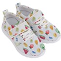 Fruit Summer Vitamin Watercolor Kids  Velcro Strap Shoes View3