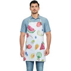 Fruit Summer Vitamin Watercolor Kitchen Apron by artworkshop