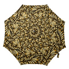 Damask-teardrop-gold-ornament-seamless-pattern Hook Handle Umbrellas (large) by Pakemis