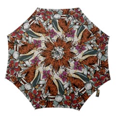 Natural-seamless-pattern-with-tiger-blooming-orchid Hook Handle Umbrellas (small) by Pakemis