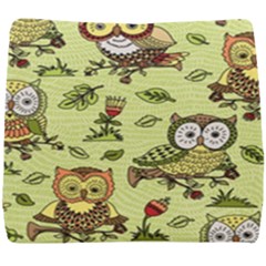 Seamless-pattern-with-flowers-owls Seat Cushion by Pakemis