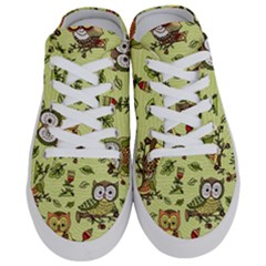 Seamless-pattern-with-flowers-owls Half Slippers by Pakemis