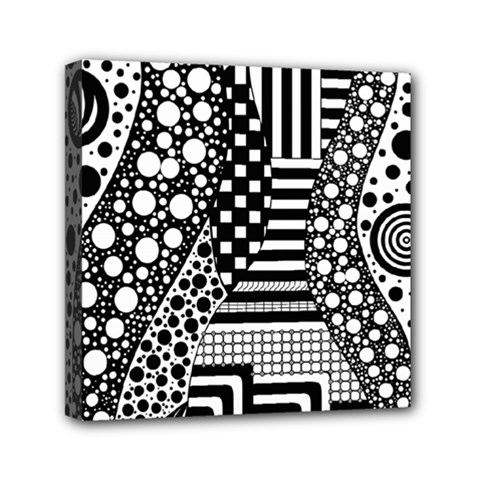 Black And White Mini Canvas 6  X 6  (stretched) by gasi