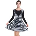 Black and white Plunge Pinafore Dress View1