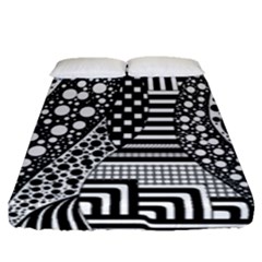 Black And White Fitted Sheet (queen Size) by gasi