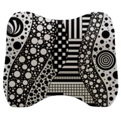 Black And White Velour Head Support Cushion by gasi