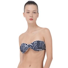 Black And White Classic Bandeau Bikini Top  by gasi