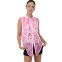 Pink Zendoodle Sleeveless Chiffon Button Shirt View1