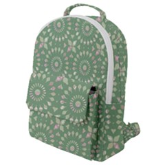 Kaleidoscope Peaceful Green Flap Pocket Backpack (small) by Mazipoodles