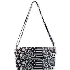 Black And White Design Removable Strap Clutch Bag by gasi