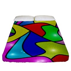 Colorful Abstract Art Fitted Sheet (queen Size) by gasi