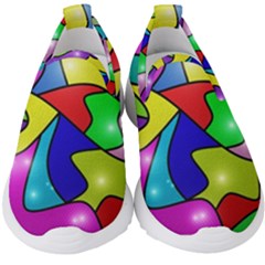 Colorful Abstract Art Kids  Slip On Sneakers by gasi