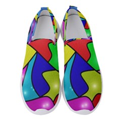 Colorful Abstract Art Women s Slip On Sneakers by gasi