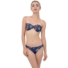 Space Galaxy Planet Universe Stars Night Fantasy Classic Bandeau Bikini Set by Uceng