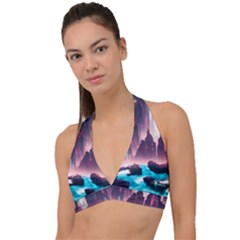 Urban City Cyberpunk River Cyber Tech Future Halter Plunge Bikini Top by Uceng