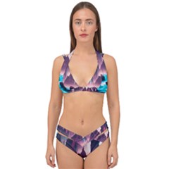 Urban City Cyberpunk River Cyber Tech Future Double Strap Halter Bikini Set by Uceng