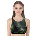 Waterfall River Fantasy Dream Planet Matte Tank Bikini Top View1