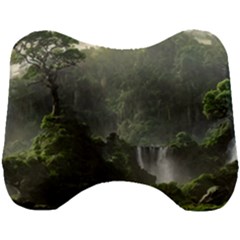 Waterfall River Fantasy Dream Planet Matte Head Support Cushion by Uceng