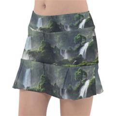 Waterfall River Fantasy Dream Planet Matte Classic Tennis Skirt by Uceng