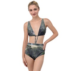 Waterfall River Fantasy Dream Planet Matte Tied Up Two Piece Swimsuit by Uceng