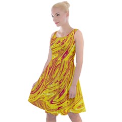 Red Yellow Abstract Wallpapers Abstracts Liquids Knee Length Skater Dress by Uceng