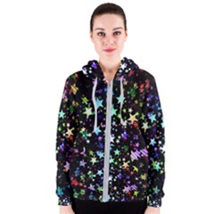 Christmas Star Gloss Lights Light Women s Zipper Hoodie by Uceng