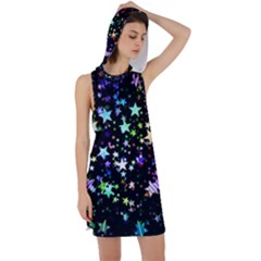 Christmas Star Gloss Lights Light Racer Back Hoodie Dress by Uceng