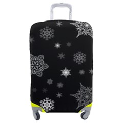 Christmas Snowflake Seamless Pattern With Tiled Falling Snow Luggage Cover (medium) by Uceng