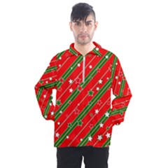 Christmas Paper Star Texture Men s Half Zip Pullover by Uceng