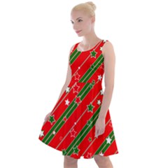 Christmas Paper Star Texture Knee Length Skater Dress by Uceng