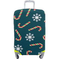 Christmas Seamless Pattern With Candies Snowflakes Luggage Cover (large) by Uceng